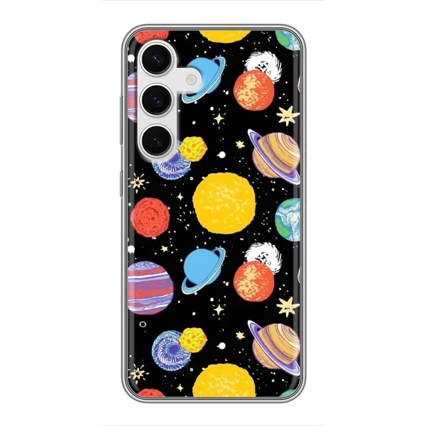 Чехол с принтом «Рисованные планеты» для Samsung Galaxy S24