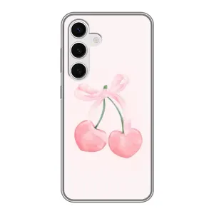 Чехол с розовым рисунком для Samsung Galaxy S24 (Розовые вишни)