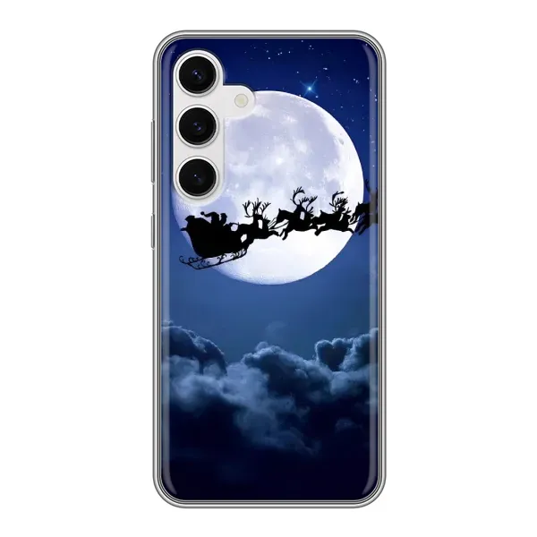 Чехол с принтом «Санта - луна» для Samsung Galaxy S24 Чехол с принтом «Санта - луна» для Samsung Galaxy S24