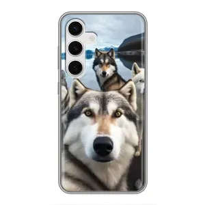 Чохол з Хаскі Samsung Galaxy S24 - (AlphaPrint) (Селфі Хаскі)