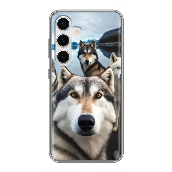 Чехол с принтом «Селфи ХАски» для Samsung Galaxy S24