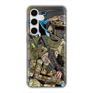 Чехлы с картинкой ЗСУ для Samsung Galaxy S24 (AlphaPrint) (Воїн ЗСУ)