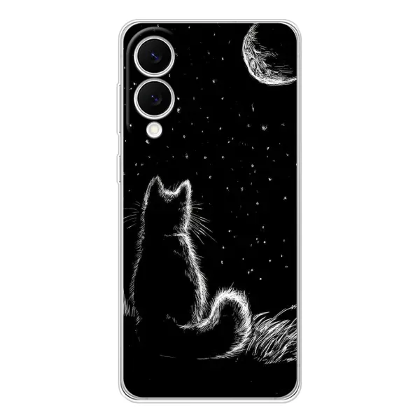 Чехол с принтом «Котик и луна» для Samsung Galaxy S25 Edge Чехол с принтом «Котик и луна» для Samsung Galaxy S25 Edge