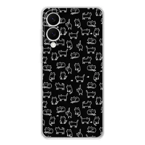 Чехол с принтом для Samsung Galaxy S25 Edge (AlphaPrint) Модные коты (Меленькие котики)
