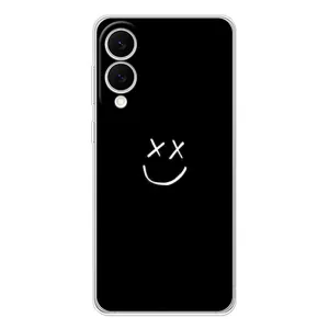 Чехол для Самсунг Галакси С25 Эдж - (AlphaPrint) с печатью (ТОП продаж) (Смайл)