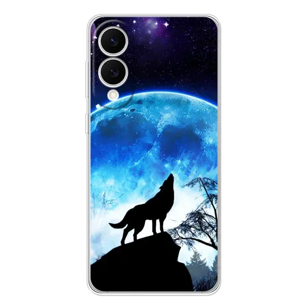 Чехол с принтом «Волк на луну» для Samsung Galaxy S25 Edge