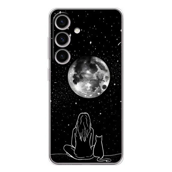 Чохол з принтом «Дівчина з котом» для Samsung Galaxy S25 FE