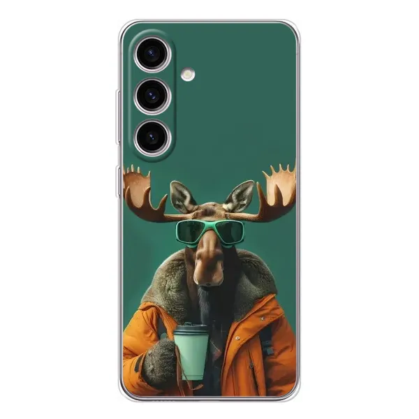 Чехол с принтом «Лось с кофе» для Samsung Galaxy S25 FE