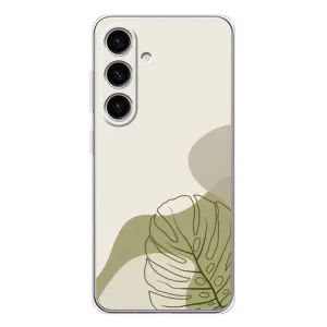 Силконовий чохол з принтом в квітах на Samsung Galaxy S25 FE (Зелена монстера дизайн)