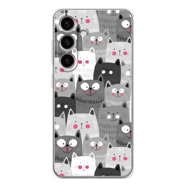 Чехол с принтом «Рисованные котики» для Samsung Galaxy S25 FE Чехол с принтом «Рисованные котики» для Samsung Galaxy S25 FE