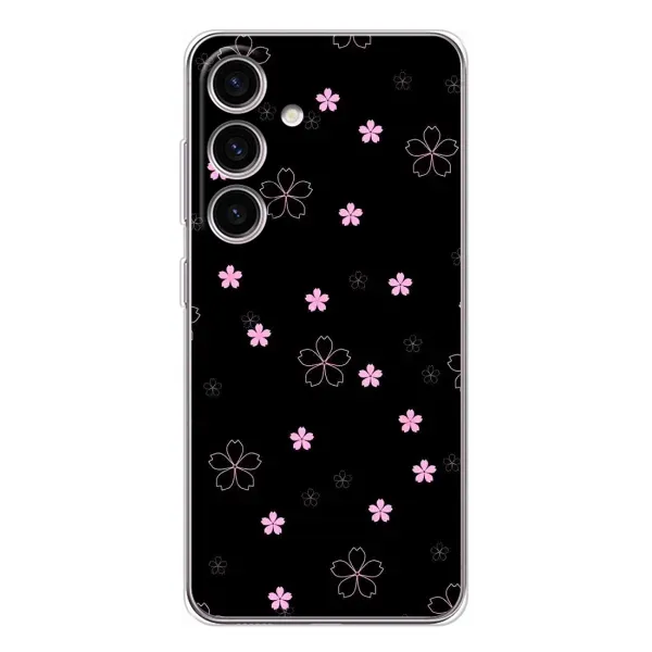 Чехол с принтом «Розовые цветы на черном» для Samsung Galaxy S25 FE Чехол с принтом «Розовые цветы на черном» для Samsung Galaxy S25 FE