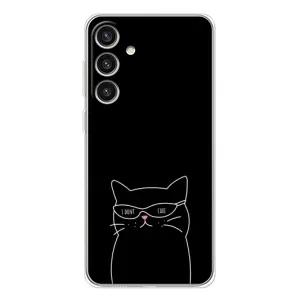 Чехол с рисунком кот на Samsung Galaxy S25 Plus (Равнодушный кот)