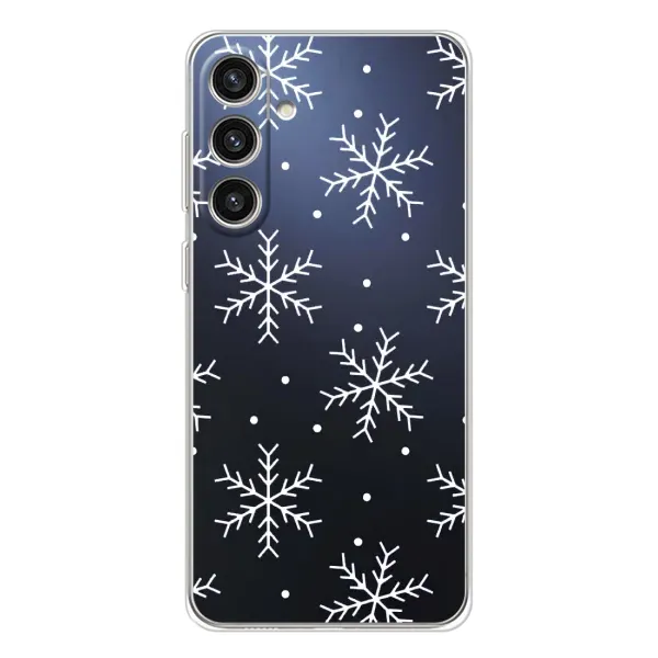 Чехол с принтом «Белые снежинки» для Samsung Galaxy S25 Plus