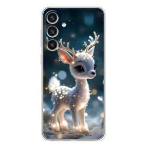 Яркий чехол для Samsung Galaxy S25 Plus с Зимними Оленятами (Блестящий олененок)