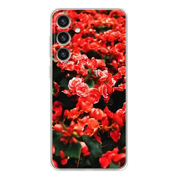 Чехол с принтом «Цветы красные» для Samsung Galaxy S25 Plus