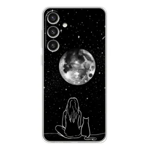 Чехол с рисунком кот на Samsung Galaxy S25 Plus (Девушка с котом)