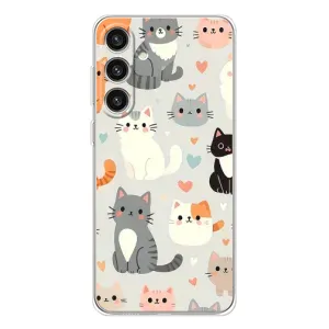 Чехол с рисунком кот на Samsung Galaxy S25 Plus (Коллаж котов)