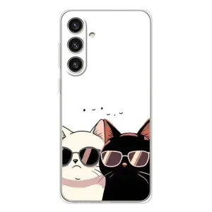 Чехол с рисунком кот на Samsung Galaxy S25 Plus (Коты в очках)