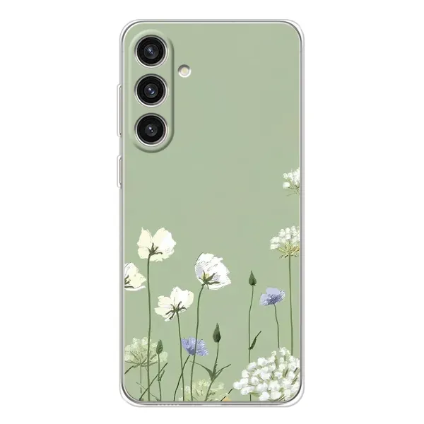 Чехол с принтом «Цветы на зеленом» для Samsung Galaxy S25 Plus Чехол с принтом «Цветы на зеленом» для Samsung Galaxy S25 Plus