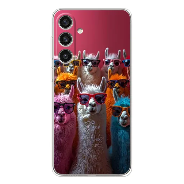 Чехол с принтом «Ламы в очках» для Samsung Galaxy S25 Plus Чехол с принтом «Ламы в очках» для Samsung Galaxy S25 Plus
