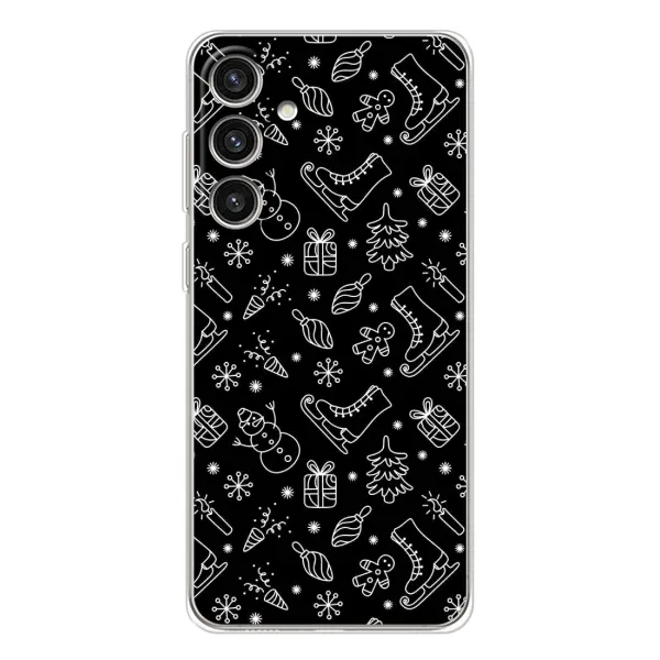 Чехол с принтом «Новогодний фон» для Samsung Galaxy S25 Plus