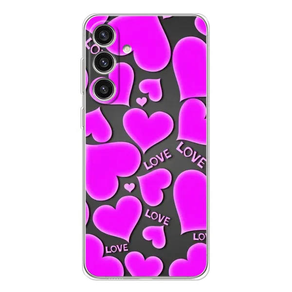Чехол с принтом «Pink hearts» для Samsung Galaxy S25 Plus