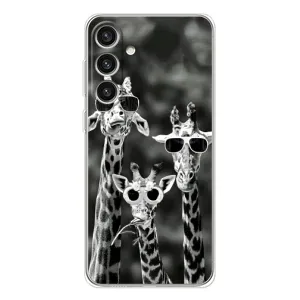 Силіконовий чохол з КАРТИНКАМИ літо для Samsung Galaxy S25 Plus (AlphaPrint) (Жирафи в окулярах)