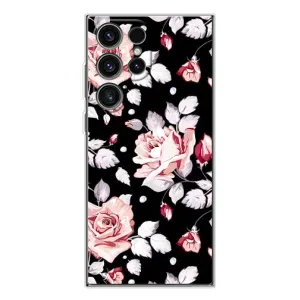 Чохли з квітами для Samsung Galaxy S25 Ultra (VPrint) (Квіти на чорному)