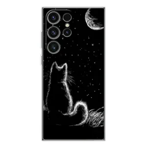 Чохол з принтом для Samsung Galaxy S25 Ultra (AlphaPrint) Модні коти (Котик і місяць)