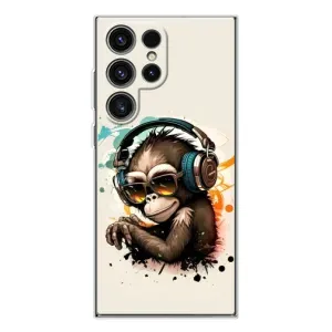 Чохол з Мавпами Samsung Galaxy S25 Ultra - (AlphaPrint) (Макака в навушниках)