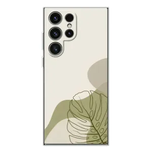 Силконовий чохол з принтом в квітах на Samsung Galaxy S25 Ultra (Зелена монстера дизайн)