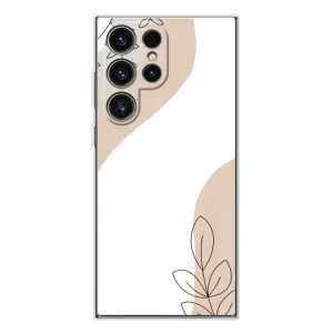 Силконовий чохол з принтом в квітах на Samsung Galaxy S25 Ultra (Нюдова гілочка абстракція)