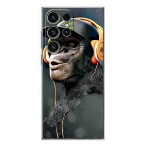 Чохол з Мавпами Samsung Galaxy S25 Ultra - (AlphaPrint) (В навушниках)