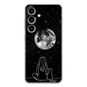Чохол з малюнком кіт на Samsung Galaxy S25 (Дівчина з котом)