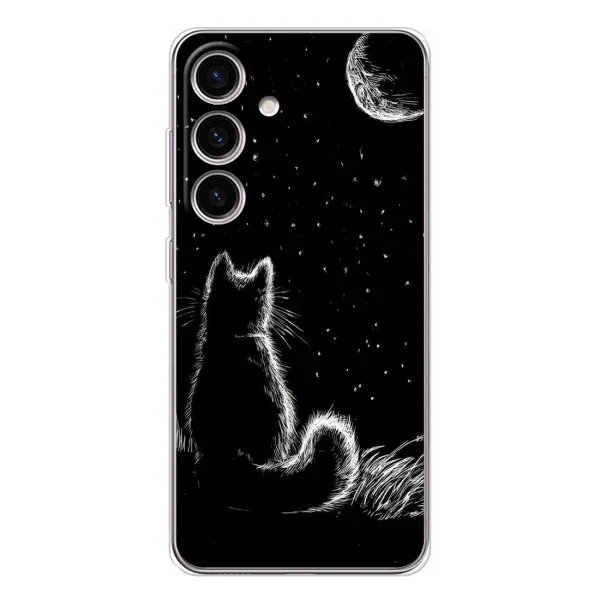 Чехол с принтом «Котик и луна» для Samsung Galaxy S25