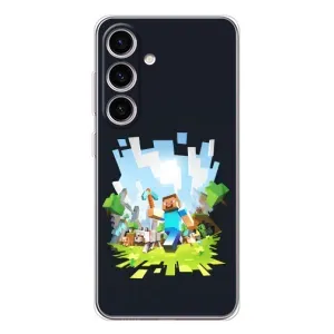 Чохол Майнкрафт на Samsung Galaxy S25 (AlphaPrint) Minecraft (персонажі Minecraft)