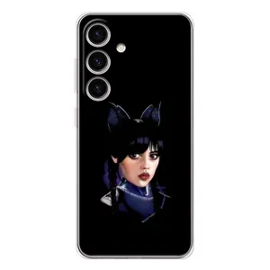 Чехлы Венсдей на Samsung Galaxy S25 Уэнсдей (AlphaPrint) (серьезная Уэнздей)