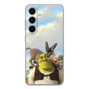 Чехол с мультфильмом Шрек на Samsung Galaxy S25 (Шрек и Осел)