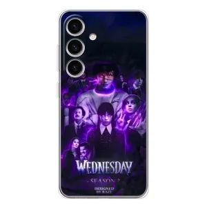 Чехол с дизайном Венздей 2 на Samsung Galaxy S25 (Фиолетовая магия Уэнздей)