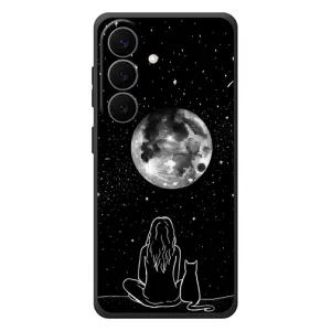 Чехол с рисунком кот на Samsung Galaxy S26 Plus (Девушка с котом)