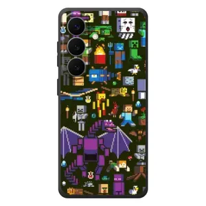 Чехол Майнкрафт на Samsung Galaxy S26 Plus (AlphaPrint) Minecraft (Коллаж Майнкрафт)