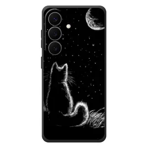 Чехол с принтом для Samsung Galaxy S26 Plus (AlphaPrint) Модные коты (Котик и луна)