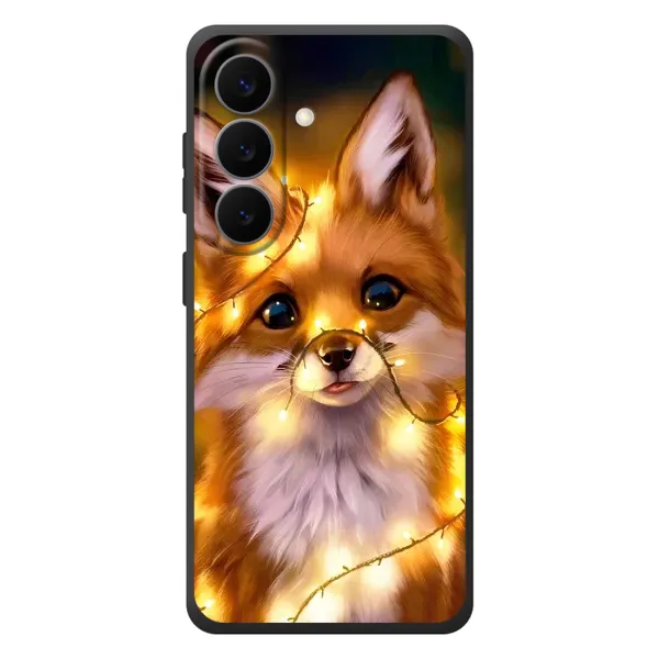 Чехол с принтом «Лисичка в гирляндах» для Samsung Galaxy S26 Plus Чехол с принтом «Лисичка в гирляндах» для Samsung Galaxy S26 Plus