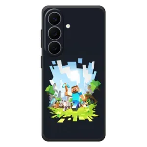 Чехол Майнкрафт на Samsung Galaxy S26 Plus (AlphaPrint) Minecraft (персонажи Minecraft)