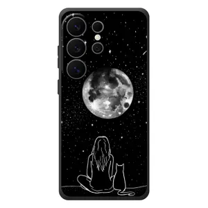 Чехол с рисунком кот на Samsung Galaxy S26 Ultra (Девушка с котом)