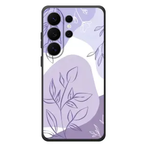 Силконовий чохол з принтом в квітах на Samsung Galaxy S26 Ultra (Фіолетове листя абстракція)
