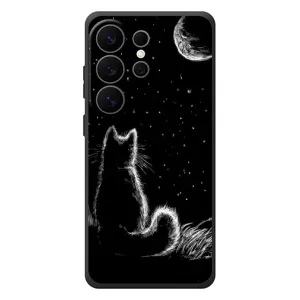 Чехол с принтом для Samsung Galaxy S26 Ultra (AlphaPrint) Модные коты (Котик и луна)