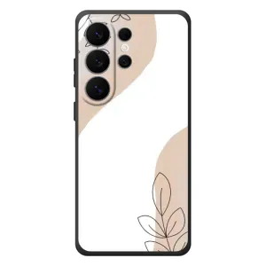 Силконовий чохол з принтом в квітах на Samsung Galaxy S26 Ultra (Нюдова гілочка абстракція)