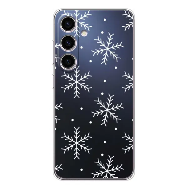 Чехол с принтом «Белые снежинки» для Samsung Galaxy S26 Чехол с принтом «Белые снежинки» для Samsung Galaxy S26