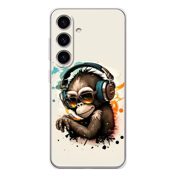 Чехол с принтом «Макака в наушниках» для Samsung Galaxy S26